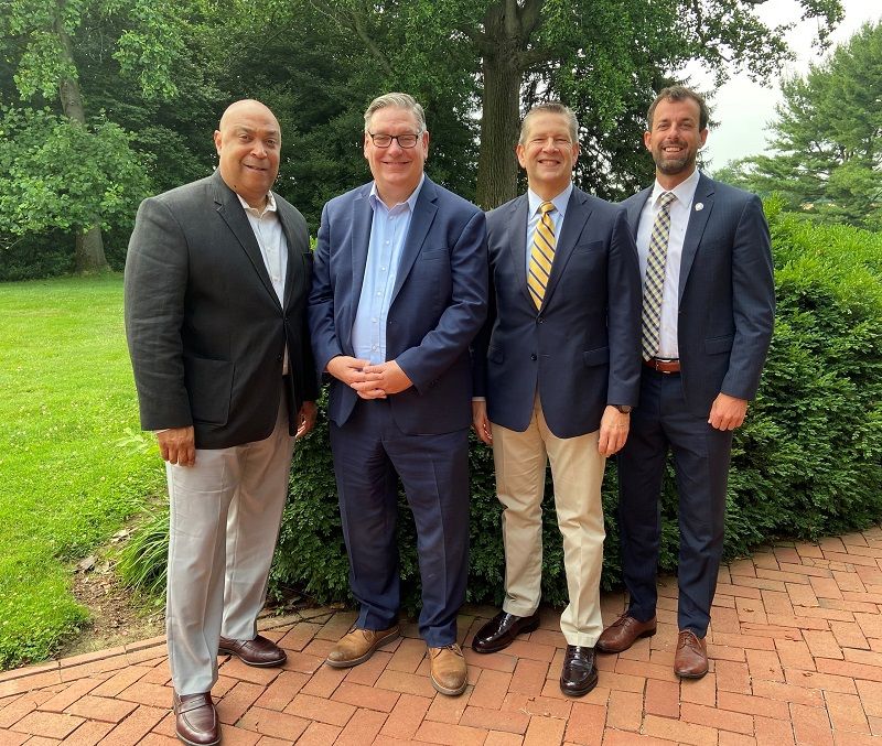 DPP’s Joseph L. Lewis II, Kurt Foreman and Bryan Mack joined BlindSight Enterprises Executive Director and CEO John Baker, center right, for the Delaware Council on Development Finance meeting.